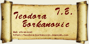 Teodora Borkanović vizit kartica